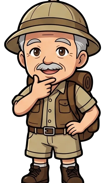 案内人ゲンさんのちびキャラ