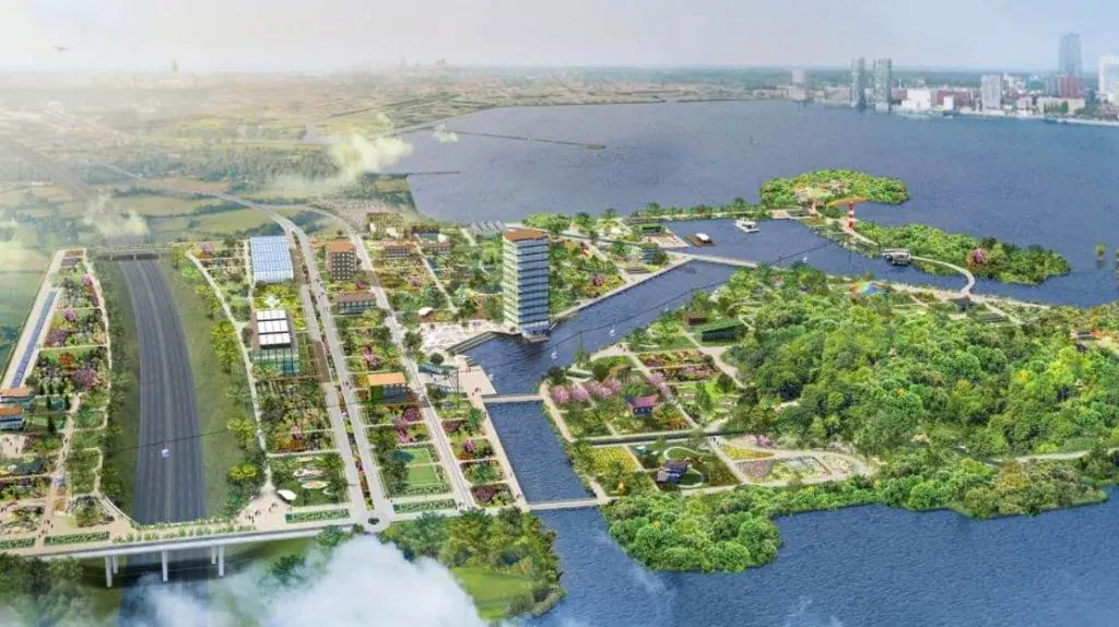 オランダ・アルメレで開催されたフロリアード2022の会場の俯瞰イメージ