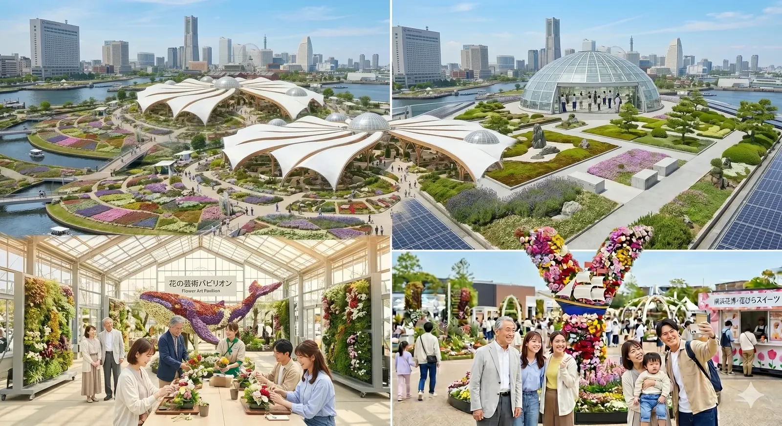 GREEN×EXPO 2027 会場の楽しみ方イメージ（AI再現イラスト）